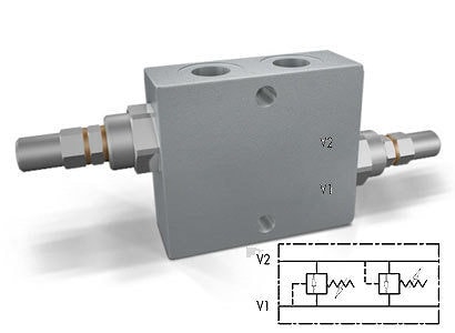 Клапан предохранительный перекрёстный  VAU 1/2 (80-300 BAR)