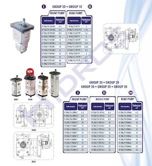 Насос шестерённый двухступенчатый группа 20 + группа 10  