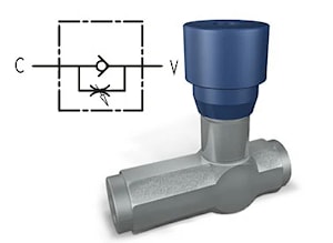 Дроссель с обратным клапаном VRFU 90° 3/8  